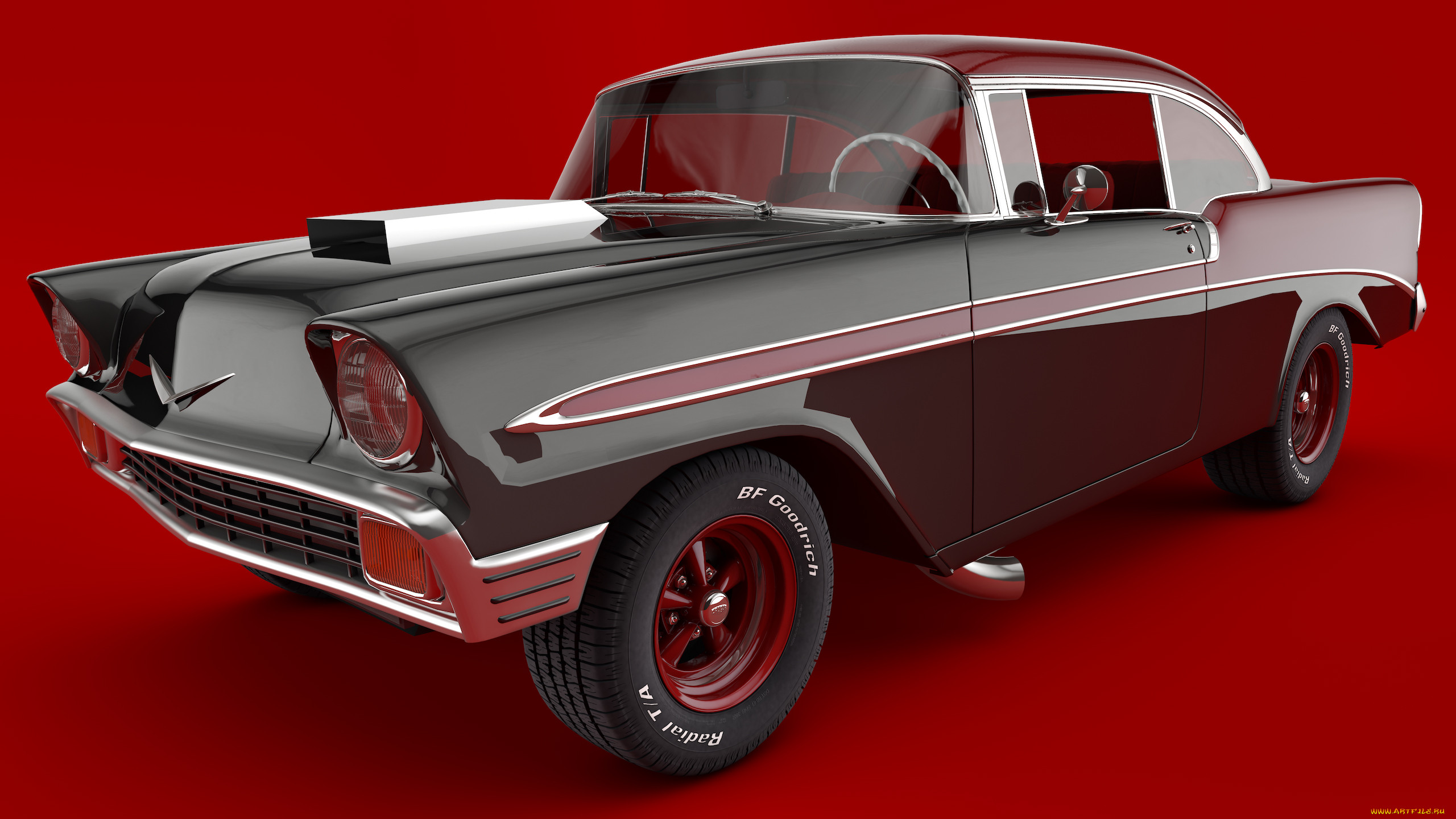 , 3, chevrolet, 1956, coupe, air, bel